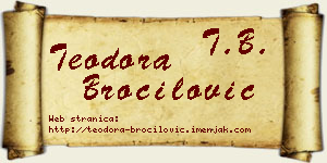 Teodora Broćilović vizit kartica